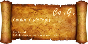 Csuka György névjegykártya