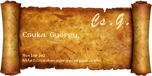 Csuka György névjegykártya