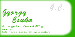 gyorgy csuka business card